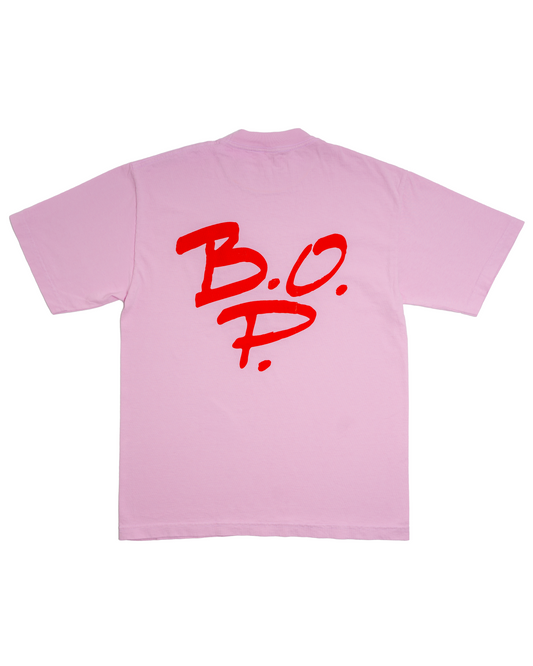 B.O.P. Logo Tee (Standard Fit, Pink)