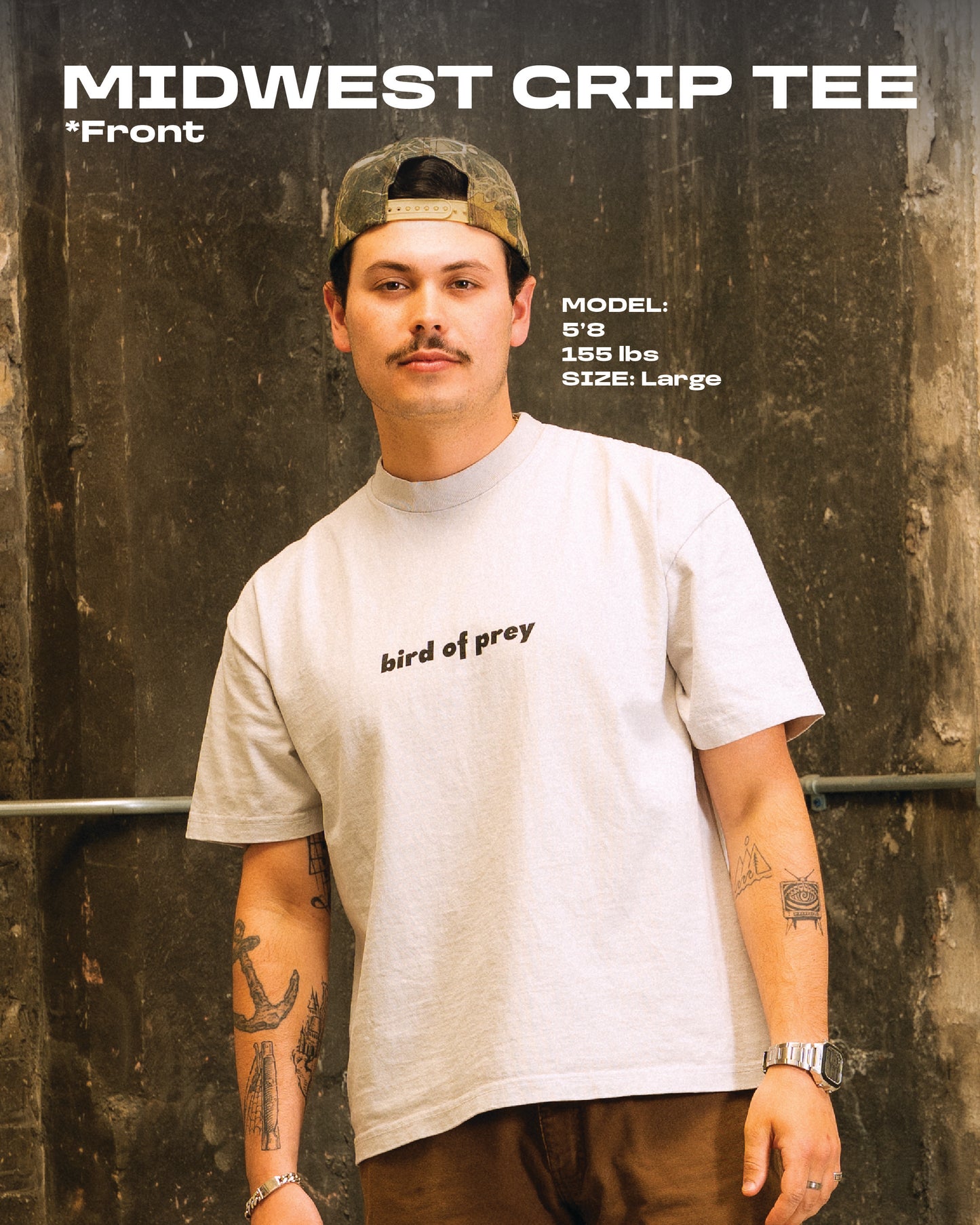 Midwest Grip Tee (Cropped, Grey)