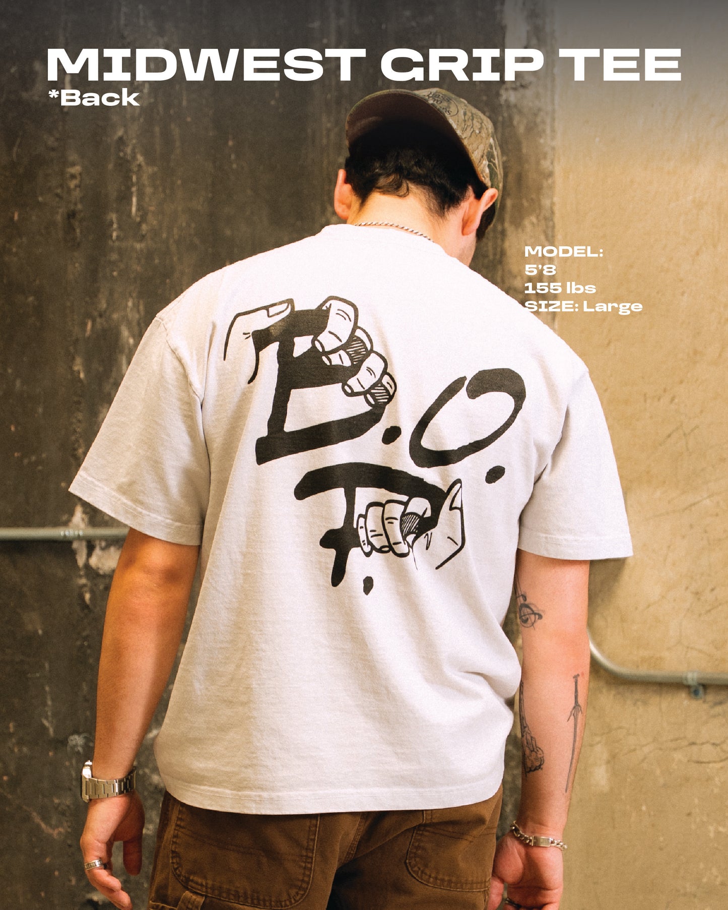 Midwest Grip Tee (Cropped, Grey)