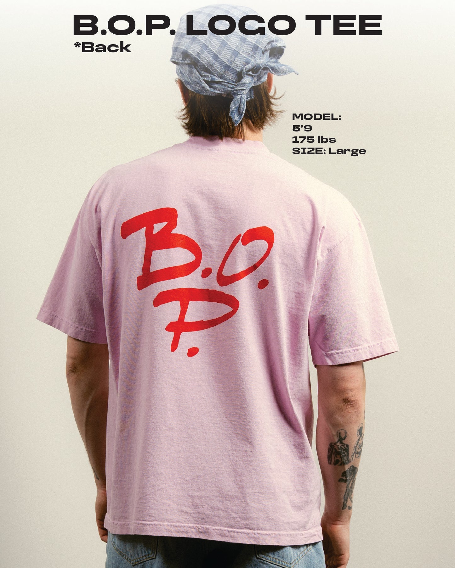 B.O.P. Logo Tee (Standard Fit, Pink)