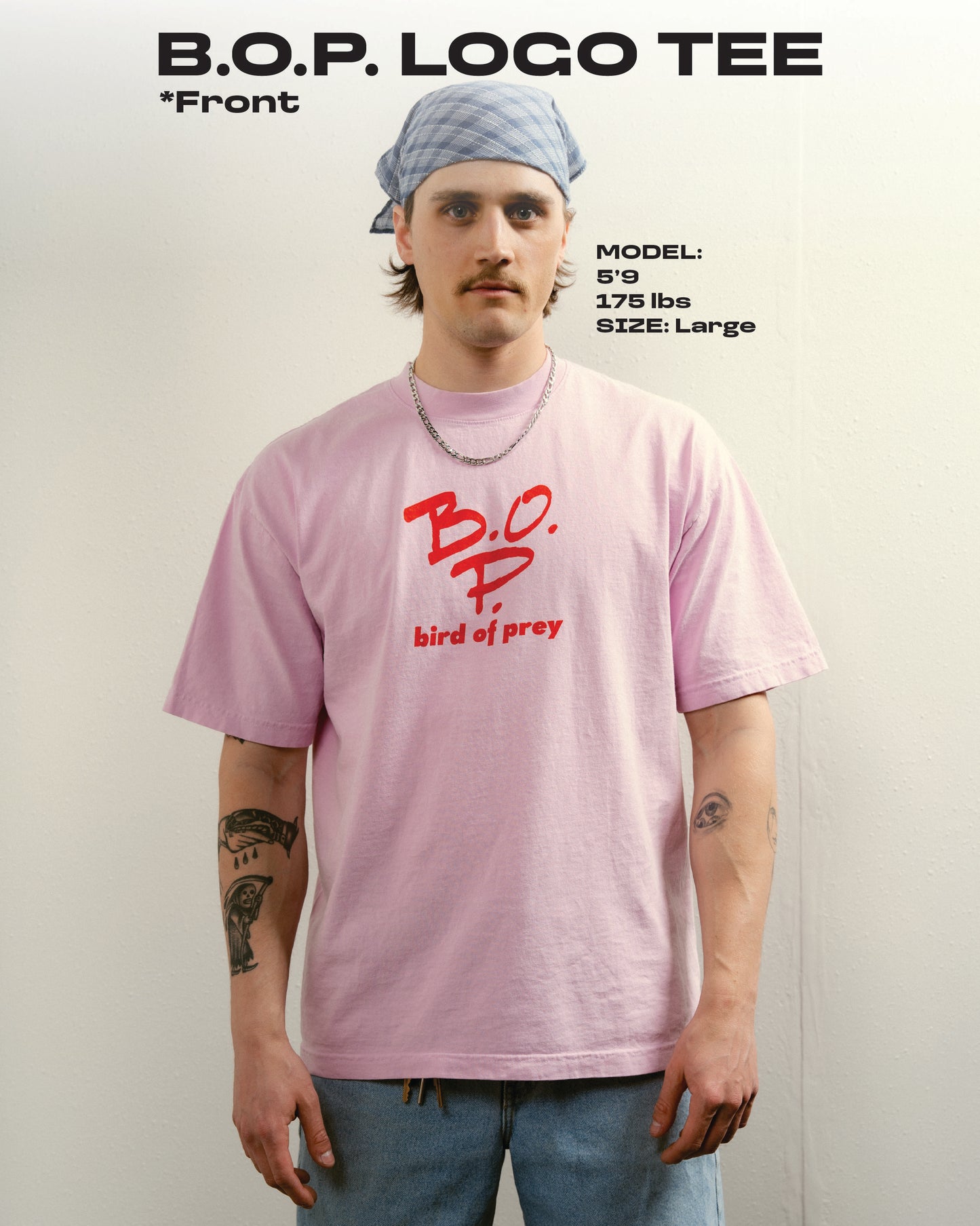 B.O.P. Logo Tee (Standard Fit, Pink)