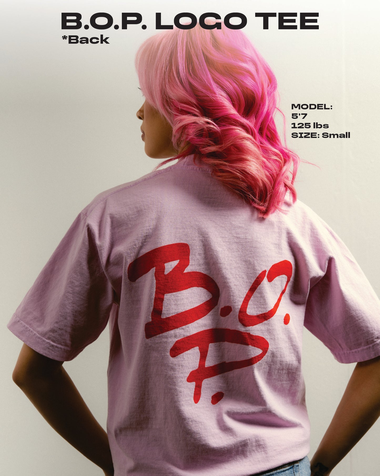 B.O.P. Logo Tee (Standard Fit, Pink)