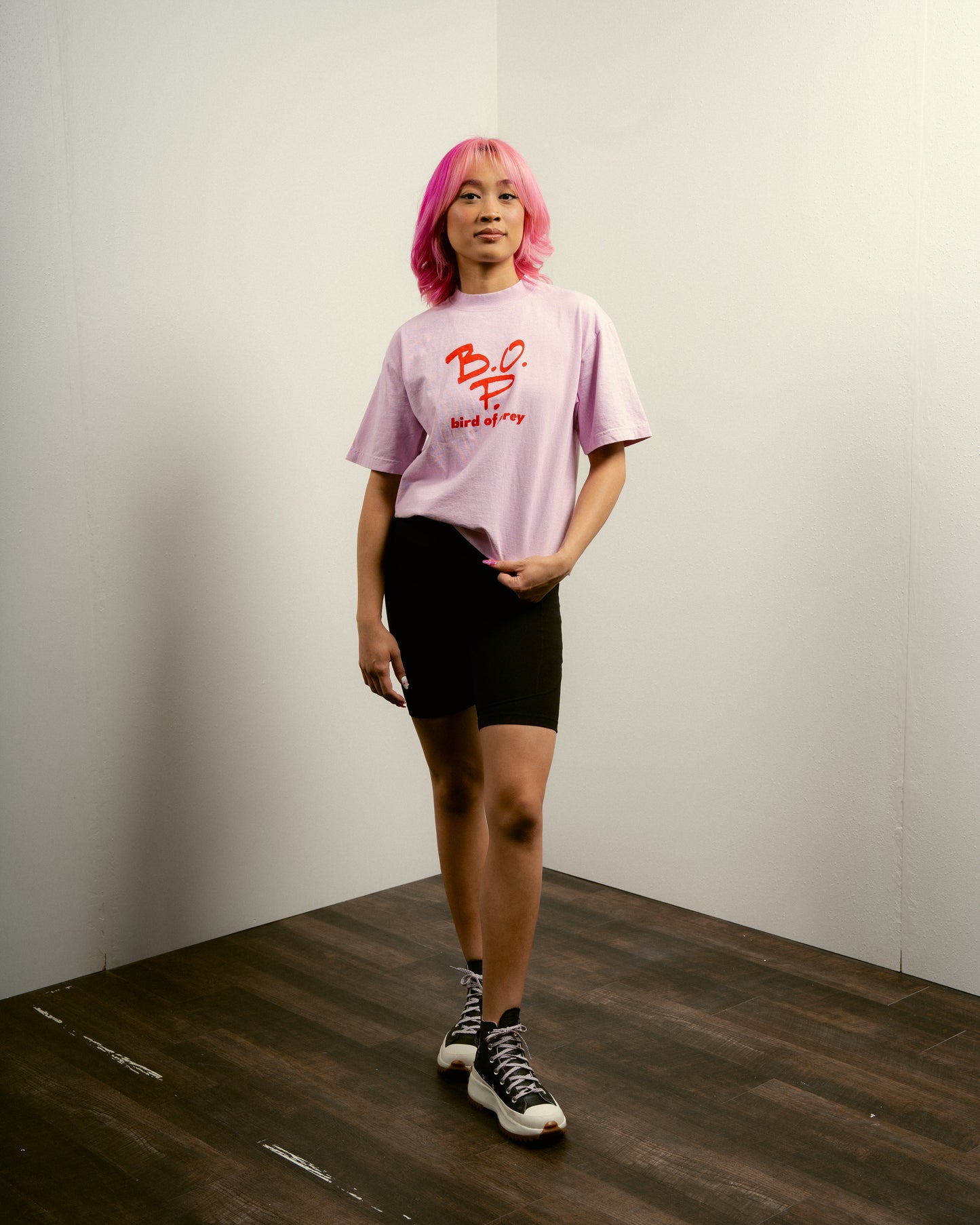 B.O.P. Logo Tee (Standard Fit, Pink)
